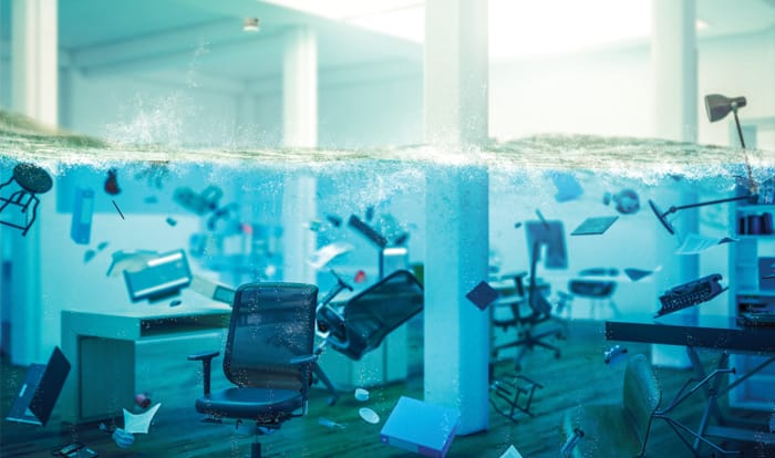 Flooded Office Building